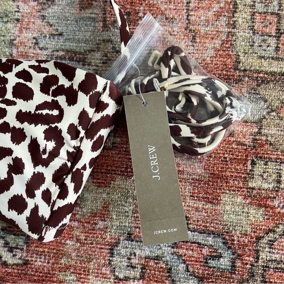 J. Crew Knot Bandeau Bikini Top Size XS NWT Leopard Print - Picture 9 of 9